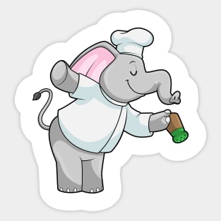 Elephant as Chef with Salt shaker Sticker